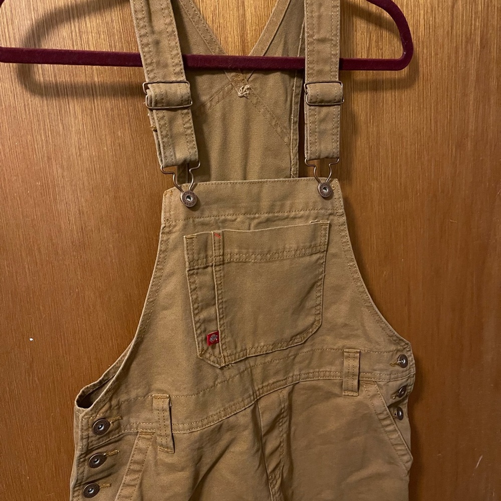 Dickies Brown Canvas Bib Overalls | Workwear Utility | Excellent